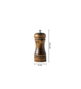 Ahşap Baharat Tuz Öğütücü Değirmen Tuzluk Baharatlık 14 Cm Tek Adet Kahverengi