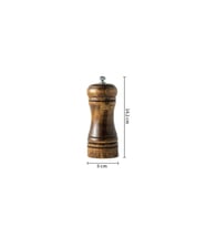 Ahşap Baharat Tuz Öğütücü Değirmen Tuzluk Baharatlık 14 Cm Tek Adet Kahverengi