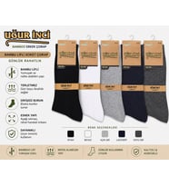 Uğur İnci Klasik Bambu Erkek Çorabı – Nefes Alan, Terletmeyen, Yumuşak ve Dayanıklı Günlük Çorap 3 l