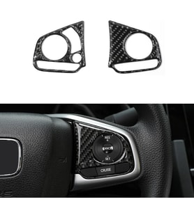 Honda Civic FC5 FK7 Karbon Fiber Direksiyon Düğmesi Kaplama 2016-2020 2 PARÇA