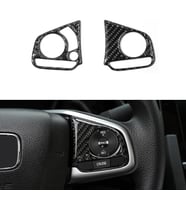 Honda Civic FC5 FK7 Karbon Fiber Direksiyon Düğmesi Kaplama 2016-2020 2 PARÇA