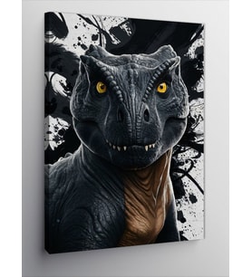 Kanvas Tablo Siyah Dinazor T-Rex