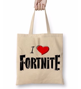 I Love Fortnite Bez Çanta Uzun Saplı