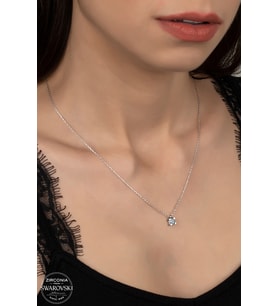 SWAROVSKİ CRYSTAL BAGET  925 AYAR GÜMÜŞ KOLYE