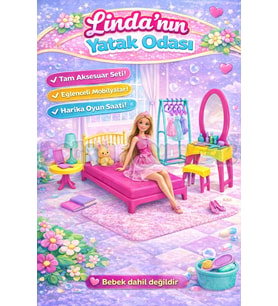 Linda'nın Yatak Odası - Yatak Odası Oyuncak - Yatak Odası Seti - Barbie Yatak Odası
