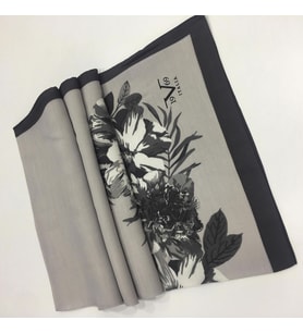 Çiçekli Desen Modal Seri Şal Eşarp Askısı ile Birlikte 75x200 cm Gri-75x200