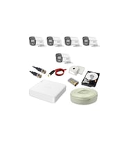 HIKVISION Colorvu 5li 2mp Set Gece Renkli Sesli Görüntü 1 TB HDD (Beyaz)