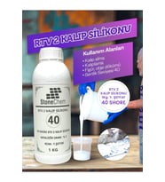 Yüksek Kalite 1. Sınıf RTV 2 Kalıp Silikonu 1 KG YARI ŞEFFAF 40 SHORE