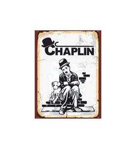 Charlie Chaplin Retro Tablo  Siyah Beyaz Klasik Poster