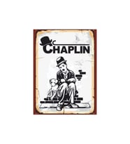 Charlie Chaplin Retro Tablo  Siyah Beyaz Klasik Poster