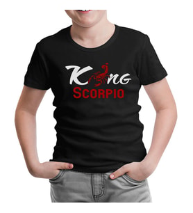 Burç - Scorpio King Siyah Çocuk Tshirt