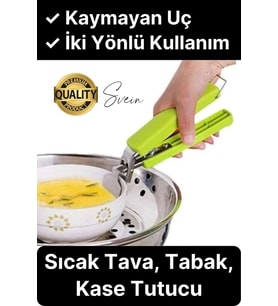 Dayanıklı Sıcak Tabak Tepsi Tava Kase Tutucu Aparat El Yakmaz Ayarlanabilir Tekli Tutma Sapı