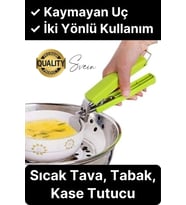Dayanıklı Sıcak Tabak Tepsi Tava Kase Tutucu Aparat El Yakmaz Ayarlanabilir Tekli Tutma Sapı
