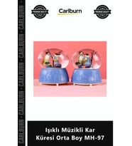 Özel Üretim Dekoratif Hediye Estetik Kaliteli Renkli Pilli Işıklı Müzikli Kar Küresi Orta Boy MH97