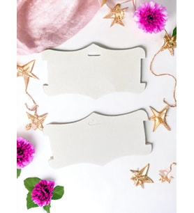 Bandana Kartı - Toka -Aksesuar -Fular- Papyon - Kolye Kartı/ Etiketi 25 adet 10x18 cm (Beyaz)-T486 (Renksiz)