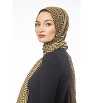 Jakar Dokuma Desen Jakarlı Modal Seri Şal Eşarp Askısı ile Birlikte 75x200 cm Go