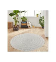 Eliana Home Baskılı, Yıkanabilir Kaymaz Taban Yuvarlak Halı LNA7041 120x120 cm (Gri)