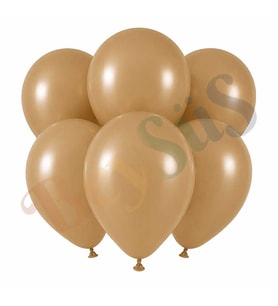 Çöl Kumu Renk Lateks Retro Balon (30 cm) - 6 Adet