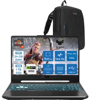 Asus Tuf Gaming A15 FA506NCR Amd Ryzen 7 7435HS 24GB Ddr5 1tb SSD RTX3050 4gb 15.6" Fhd IPS 144HZ Freedos Taşınabilir Bilgisayar HN034F06 + Zetta Çanta
