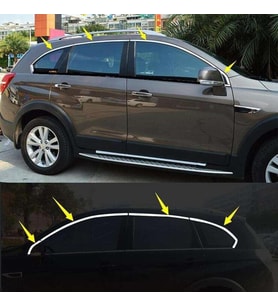 Chevrolet Captiva Uyumlu 2006 Sonrası Cam Üst Çıtası Krom Parça (Karışık)