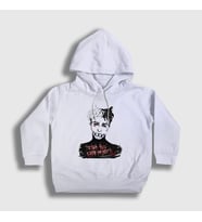 Presmono Unisex Çocuk Beyaz Hate XXXTentacion Kapüşonlu Sweatshirt 47926tt