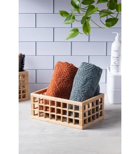 Bambu Organizer Büyük Dolap İçi Düzenleyici Sepet 18x26 cm