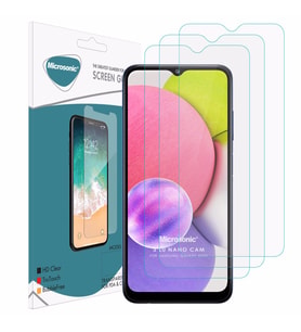 Microsonic Samsung Galaxy A03s Screen Protector Nano Glass Cam Ekran Koruyucu (3'lü Paket)