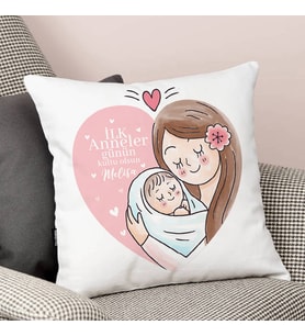Kişiye Özel İlk Anneler Günün Kutlu Olsun Anne Yastık