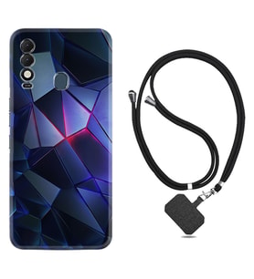 Tecno Spark 8T Kılıf Resimli Boyun Askılı İpli Desenli Silikon Series Üçgenler 2 1872