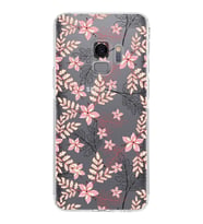 Samsung Galaxy S9  Kamera Korumalı Kapak Floral Kırmızı Tasarımlı  Şeffaf  Kılıf
