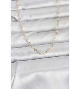 CM 14K Gold Renk Kalp Zincirli 60 cm Kadın Kolye 5886