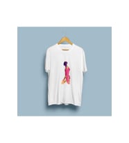 Oversize Renklendirilmiş İnsan Vücudu tasarım unisex T-shirt (Beyaz)
