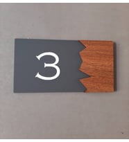 Wooden Serisi Pleksi Kapı Numarası