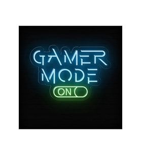 GAMER MODE ON Yazılı ve Şekilli Neon Tabela