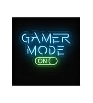 GAMER MODE ON Yazılı ve Şekilli Neon Tabela