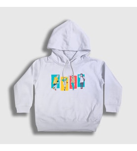 Presmono Unisex Çocuk Beyaz Lost In Paradise Jujutsu Kaisen Kapüşonlu Sweatshirt 351858tt
