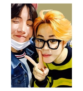 Hoseok & Jımın (jıhope/hopemın) Fanart By Limbo Tablo Ahşap Poster Dekoratif Kod163