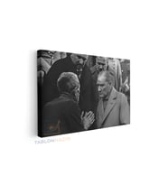 Yatay Kanvas Duvar Tablosu Halk Ve Ataturk Salon Tablosu Ofis Tablosu Yeni Ev Hediyesi Dekorasyon