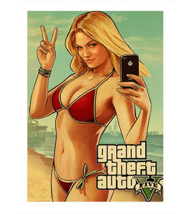 Gta 5 Bikinili Kız Mdf Tablo