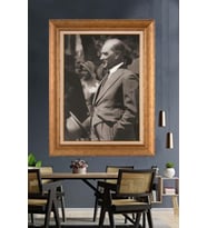 Altın Varaklı Çerçeveli Paspartulu Atatürk Tablo nl127 (Gold)