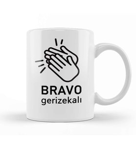 Bravo Gerizekalı Yazılı Espirili Kupa Bardak Porselen
