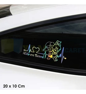 Arabada Çocuklar Bebekler Var Hologram Cam Oto Sticker Çıkartma Etiket Çıkartma 20 x 10 Cm