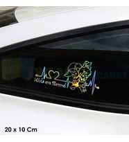 Arabada Çocuklar Bebekler Var Hologram Cam Oto Sticker Çıkartma Etiket Çıkartma 20 x 10 Cm