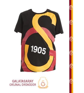 Galatasaray Lisanslı Büyük Logolu Çocuk T-shirt (Siyah)