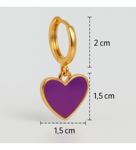 Purple Love – Xupıng Mor Kalpli Xuping Halka Küpe