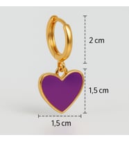 Purple Love – Xupıng Mor Kalpli Xuping Halka Küpe