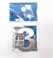 Periboia 4 Cm Plastik Krom Kaplama Kapı Numarası - 3 (Çok Renkli)