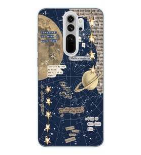 Redmi Note 8 Pro Uyumlu Gezegen Aesthetic Tasarımlı Şeffaf Telefon Kılıfı