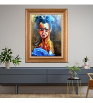 Altın Varaklı Paspartulu Çerçeveli  Tablo n5s1125