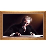 EV İŞYERİ OFİS İÇİN ALTIN ÇERÇEVELİ PASPARTULU TABLO S647